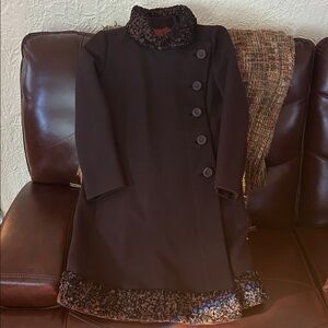 Vintage 40’s Coat Brown Wool Fairbrooke NY Princess Coat with Persian Lamb Trim